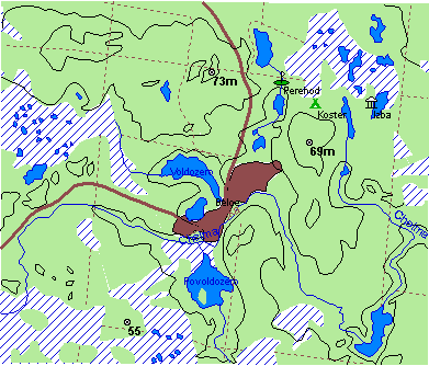 the original OSM route is in red, blue after simplification