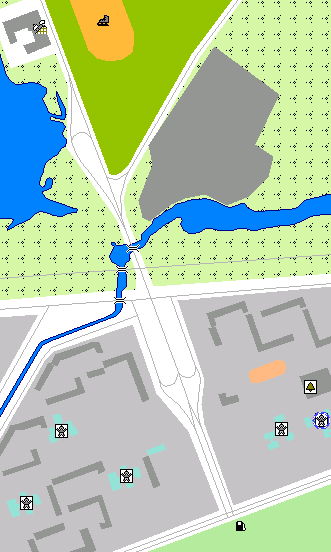 the original OSM route is in red, blue after simplification