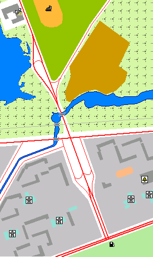 the original OSM route is in red, blue after simplification