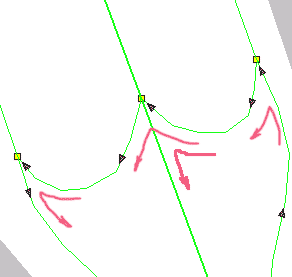 the original OSM route is in red, blue after simplification