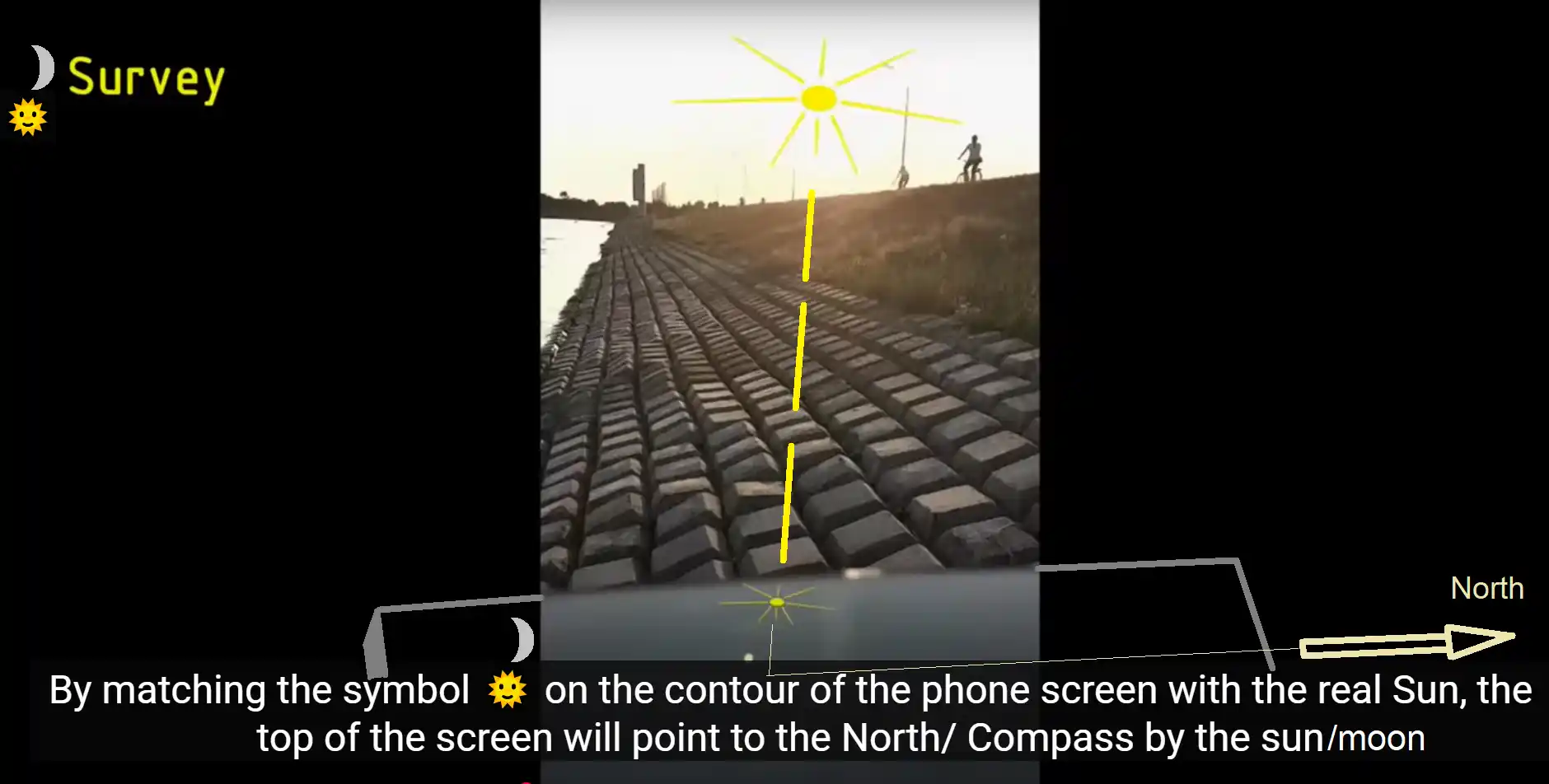 Solar and lunar compass